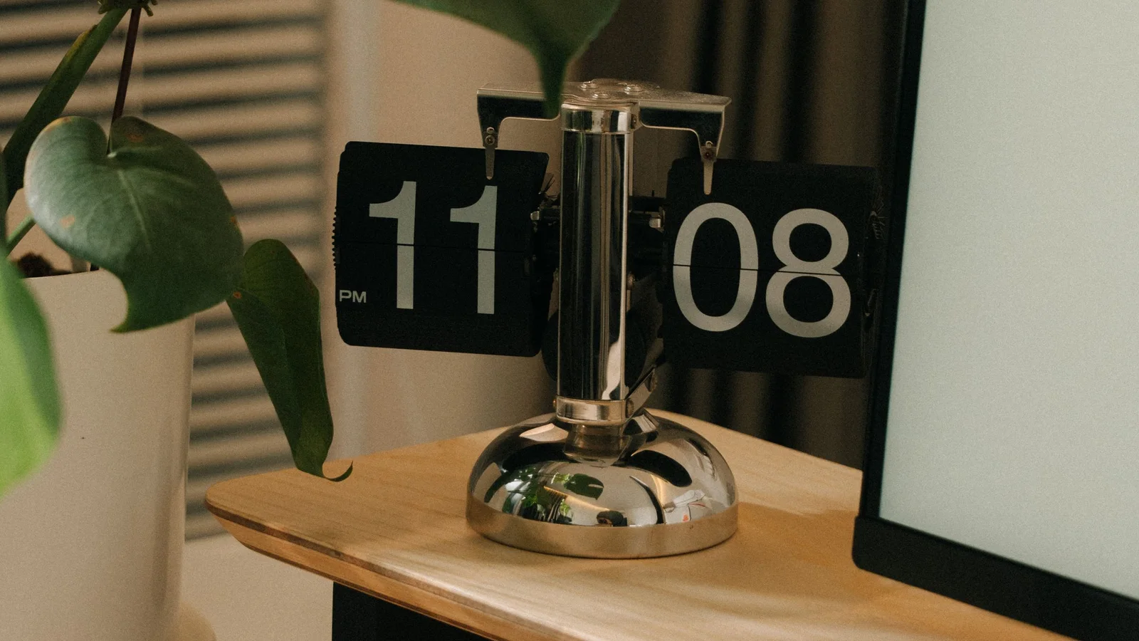 A vintage camera beside a flip clock representing how to tell when a photo was taken